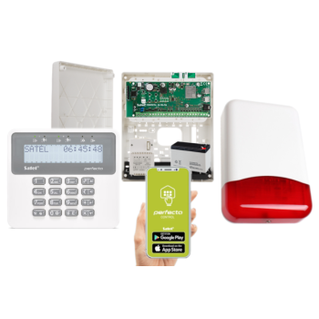 ZESTAW ALARMOWY SATEL PERFECTA 64 M + OPU-3P + PRF-LCD + SYRENA TI700